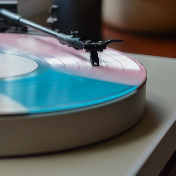 Spotify Song Data Summary Decorative Image record player